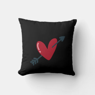 Heart With Arrow Valentine Minimal T-Shirt Cushion