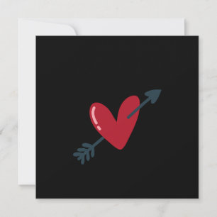 Heart With Arrow Valentine Minimal T-Shirt Invitation