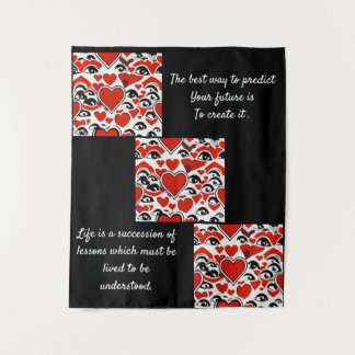 Heart with Beautiful Quotes about Life Print  Tapestry