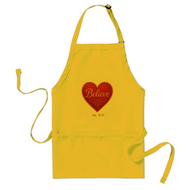 Heart with Believe in Gold Standard Apron (Front)