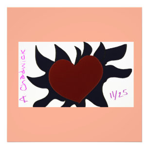 Heart with Black Flames Photo Print