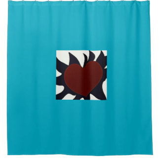 Heart with Black Flames Shower Curtain