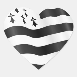 Heart with Bretin flag inside Heart Sticker