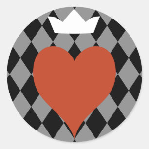 Heart with Crown Classic Round Sticker