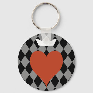 Heart with Crown Key Ring