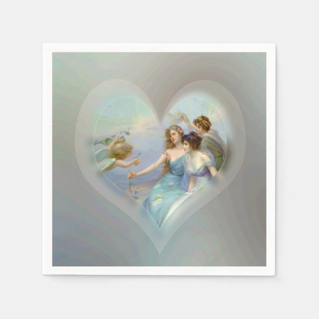 Heart with Cupid and Ladies Napkin (Front)