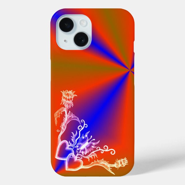 Heart with Flower and Butterfly Case-Mate iPhone Case (Back)