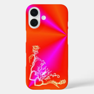 Heart with Flower and Butterfly iPhone 16 Case