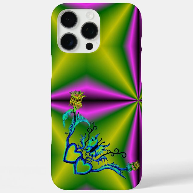 Heart with Flower and Butterfly Case-Mate iPhone Case (Back)