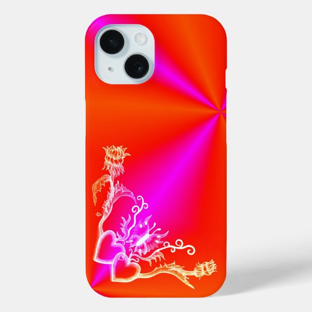 Heart with Flower and Butterfly Case-Mate iPhone Case (Back)