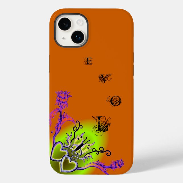 Heart with Flower and Butterfly Case-Mate iPhone Case (Back)