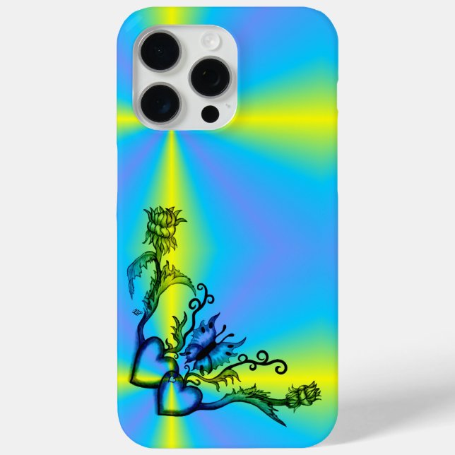Heart with Flower and Butterfly Case-Mate iPhone Case (Back)