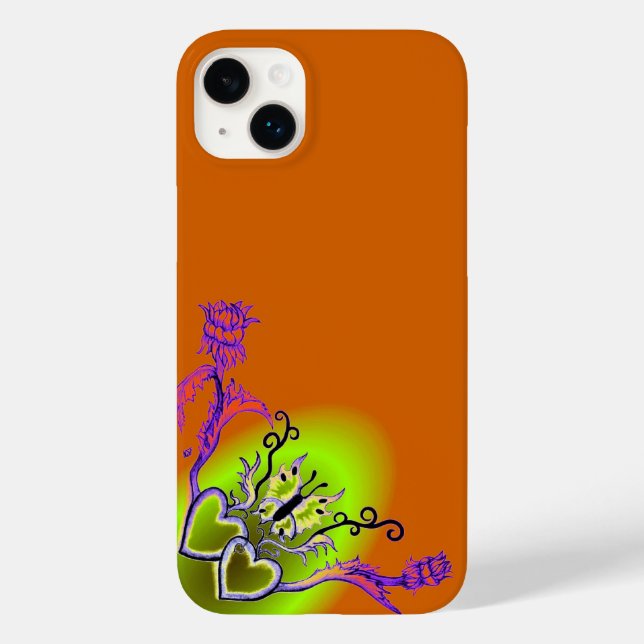 Heart with Flower and Butterfly Case-Mate iPhone Case (Back)