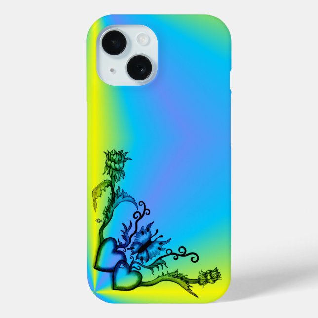Heart with Flower and Butterfly Case-Mate iPhone Case (Back)