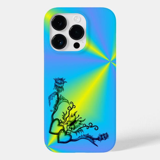 Heart with Flower and Butterfly Case-Mate iPhone Case (Back)