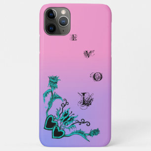 Heart with Flower and Butterfly on Pink Rainbow Case-Mate iPhone Case