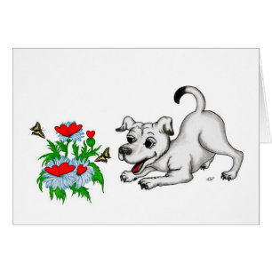 Heart with Flower , Puppy and Butterfly