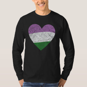 Heart with Genderqueer Flag Pride Month LGBTQIA T-Shirt