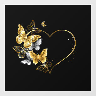 Heart with Golden Butterflies