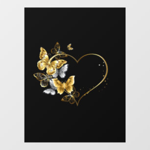 Heart with Golden Butterflies