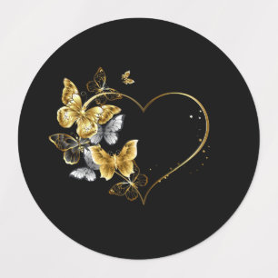 Heart with Golden Butterflies