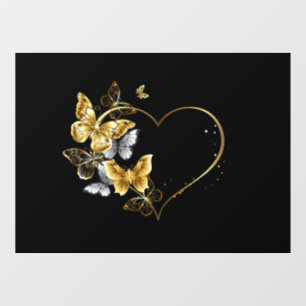 Heart with Golden Butterflies