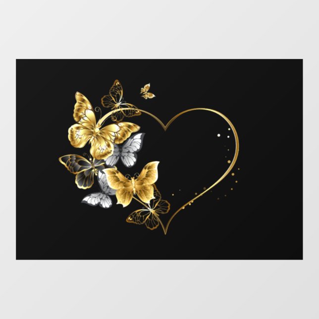 Heart with Golden Butterflies (Sheet)