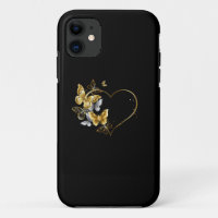 Heart with Golden Butterflies