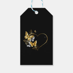 Heart with Golden Butterflies Gift Tags