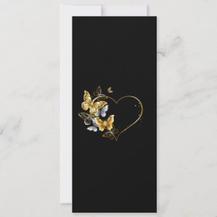 Heart with Golden Butterflies Holiday Card