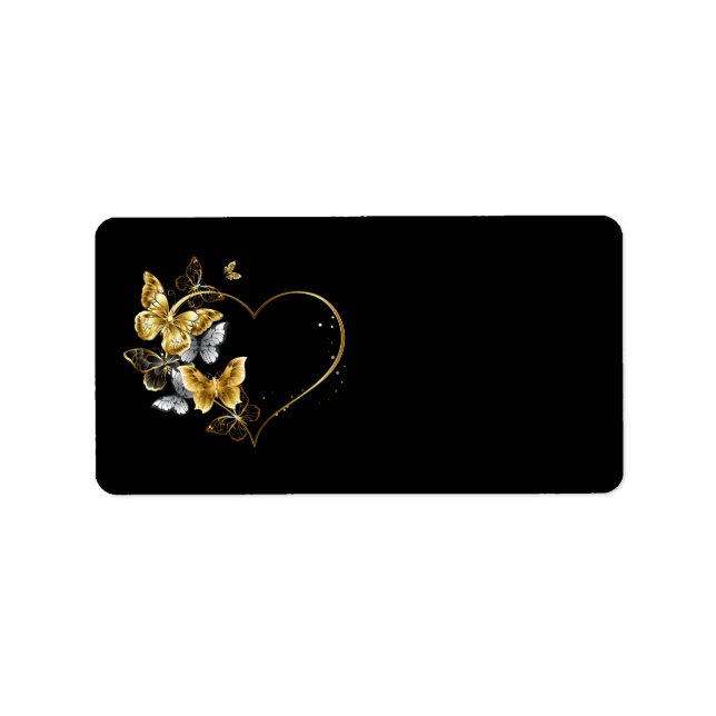 Heart with Golden Butterflies Label (Front)