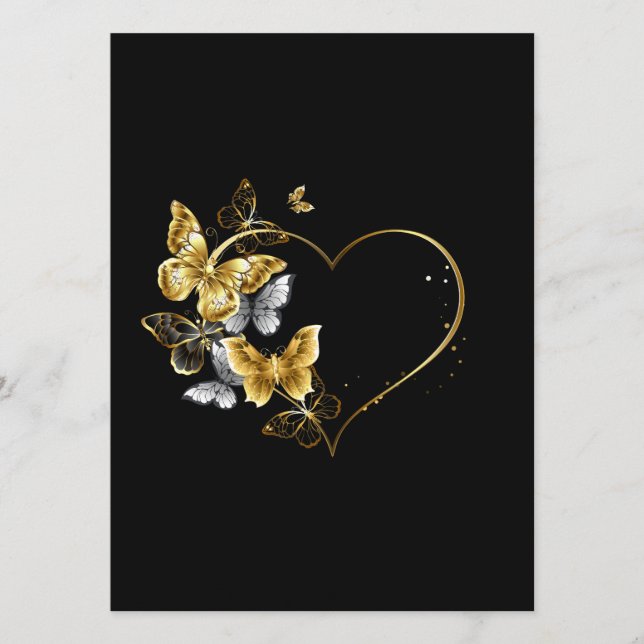 Heart with Golden Butterflies Programme (Front)