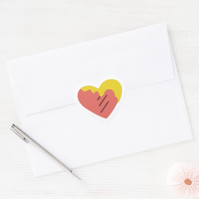 Heart with grill marks and mustard envelope seal (Envelope)