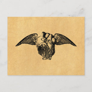 Heart with Locks and Wings Postcard