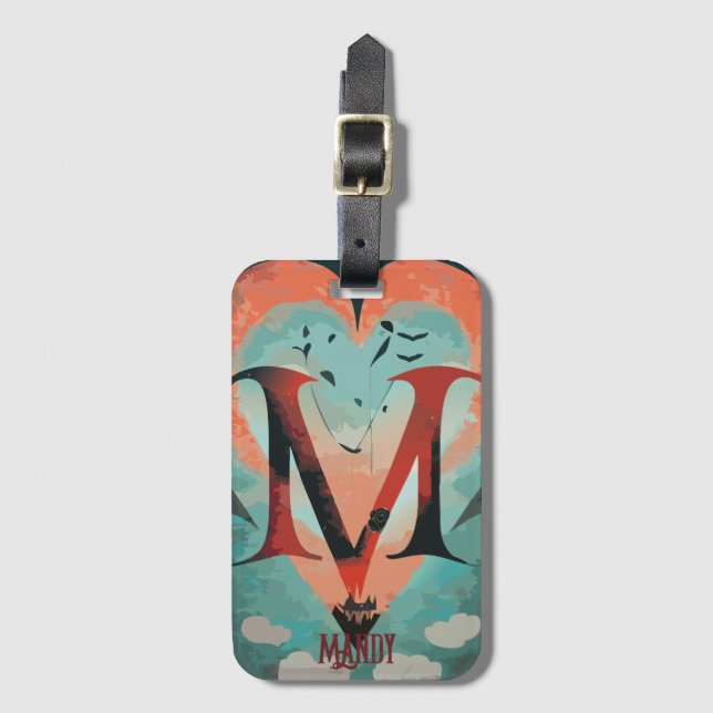 Heart with M Luggage Tag (Front Vertical)