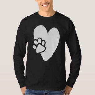 Heart with Paw Pet Design for Puppies Dogs Lovers  T-Shirt