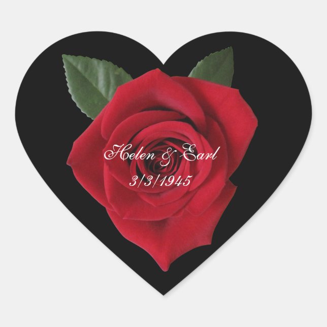 Heart with Rose Sticker Label Address Product (Front)