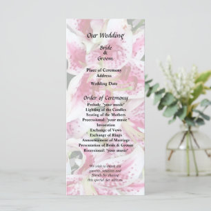 Heart With Stargazer Lilies Programme