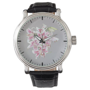 Heart With Stargazer Lilies Watch