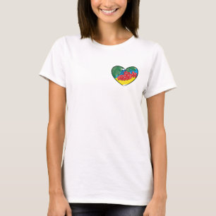 Heart with viburnum and ukrainian flag T-Shirt