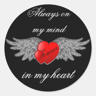 Heart with Wings and Quote Classic Round Sticker