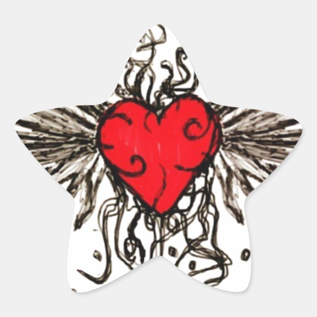 Heart with Wingz Star Sticker (Front)