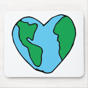 Heart World Ecofriendly Icon Happy Earth Clipart Mouse Pad
