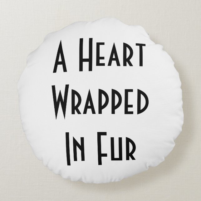 Heart Wrapped In Fur - Briard Pillow (Back)