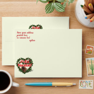 Heart Wreath Feliz Navidad Christmas Envelope