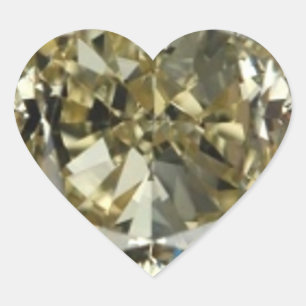 Heart Yellow Diamond Print Sticker