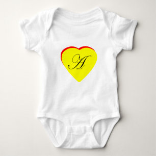 Heart Yellow Red A Wedding Invitation The MUSEUM Z Baby Bodysuit