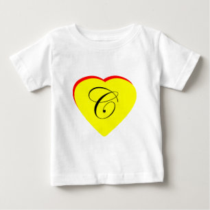 Heart Yellow Red C Wedding Invitation The MUSEUM Z Baby T-Shirt