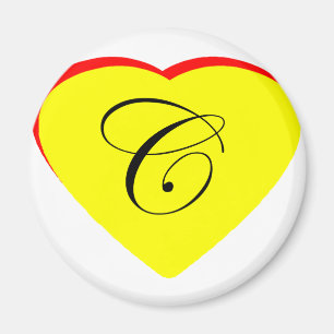 Heart Yellow Red C Wedding Invitation The MUSEUM Z Magnet