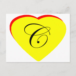 Heart Yellow Red C Wedding Invitation The MUSEUM Z Postcard